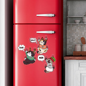 Scratching Cat, Gift For Cat Lover, Personalized Decal, Cat Scratching Plastic Decal, Christmas Gift EEA - Home Decor - GoDuckee