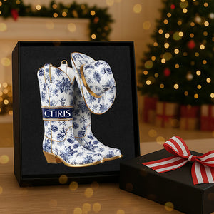 Personalized Gifts For Christmas, Cowboy Cowgirl Toile de Jouy Custom Shape Acrylic Ornament 01pgta011025