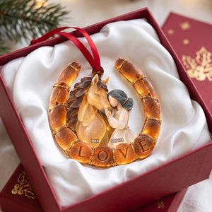 Attuned Horse Girl Sea Glass Effect Ornament, Personalized Gifts For Horse Lovers 05QHTN101026