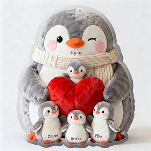Penguin Mom Pillow - Personalized Gifts For Mom 01NADT020326