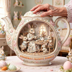 Easter Grandma's Cozy Bunny Tea Party – Personalized Gifts For Grandma 03natn250226