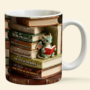 Dragon Reading Book Coffee Mug- Personalized Gifts For Book Lovers 08OHDT301225