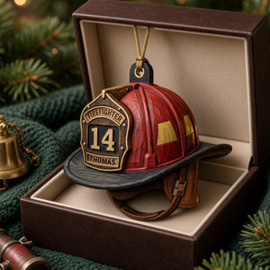 Firefighter Helmet Acrylic Ornament - Personalized Christmas Gifts For Firefighter 07pglu201026