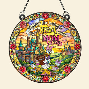 Duck Mom And Kids Suncatcher - Personalized Gifts For Mother's Day Suncatcher Ornament 03TYQN040326