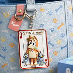 Puppy Card Theme Mom And Kids Keychain - Personalized Gifts For Mother's Day Keychain 03NALU020326