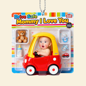 Cute Baby Driver Adventure Car Ornament - Custom Photo Gifts For Mom 05naqn120326