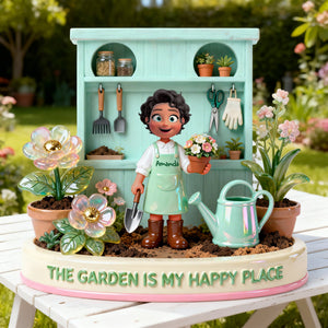 Happy Garden Acrylic Plaque - Personalized Gifts For Gardeners 05PGLU130226