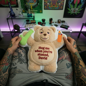 Chill Vibes Teddy Bear Pillow - Personalized Gift For Stoners 02TOLU101225