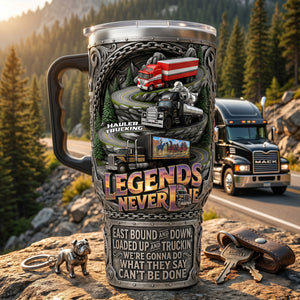 Classic Semi-Truck Legend 40oz Tumbler With Handle - Personalized Gifts For Truckers 02qhlu280526