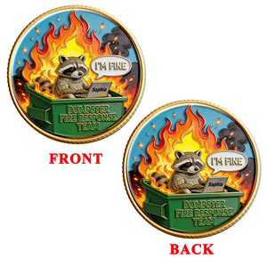 Funny Raccoon Dumpster Printed Metal Coin - Personalized Gifts For Office Workers 05naqn030326