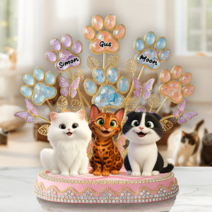 Cute Paw Tree Acrylic Plaque - Personalized Gifts For Dog & Cat Lovers 02QHLU280625 - Shaped Plaques - GoDuckee