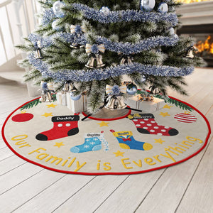 Holiday Stockings Quilted Tree Skirt - Personalized Gifts For Family 04naqn100925