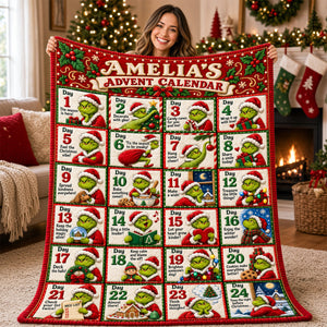 Funny Christmas Advent Calendar Blanket - Personalized Christmas Gifts 01padh121026