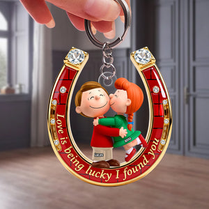 Romantic Couple Horseshoe Keychain - Personalized Gift For Couples 06OHTN121225