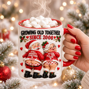Naughty Old Santa Couple Accent Mug - Personalized Christmas Gifts For Couples 01todh211026