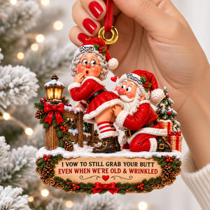 Sweet Santa Couple Ornament - Personalized Christmas Gift For Couples 01NADH260926