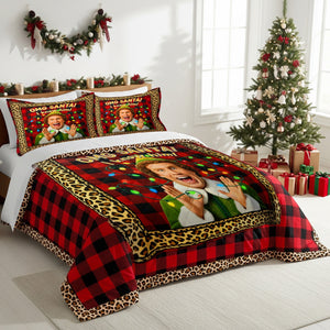 Funny Santa Quilt Bedding Set - Christmas Gifts 05HUMG130825