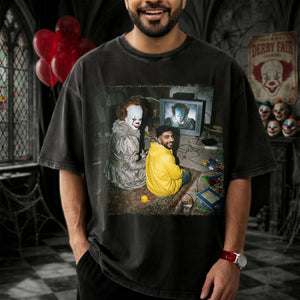Fun And Scary Washed T-Shirt Custom Photo Gifts For Horror Lovers 03PALU070426