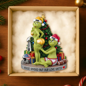 Green Monster Couple - House Divided Ornament - Personalized Christmas Gifts 01hutn200925