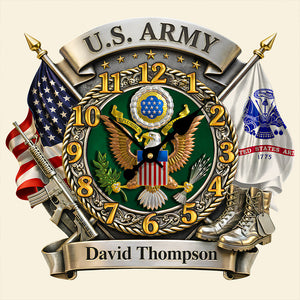Military Honor Acrylic Clock – Personalized Gifts For Veterans 02hudt251225