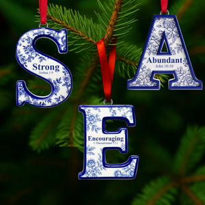 Scripture Initial Christmas Ornament - Personalized Gifts For Christian 01HYLU170925-Homacus