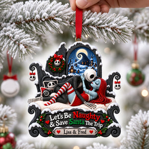 Gothic Naughty Christmas Ornament - Personalized Gifts For Couple 06ohlu170926