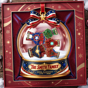 USA 250th Anniversary First Bump Christmas Ornament - Personalized Gifts For Family 03ohta240826