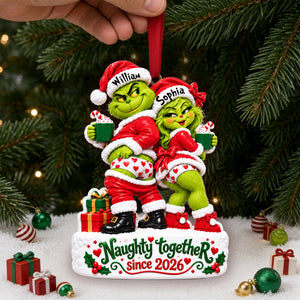 Furry Naughty Couple Ornament - Personalized Christmas Gifts For Couples 04tolu191026