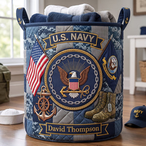Military Quilted Laundry Basket - Personalized Gifts 03huqn240726