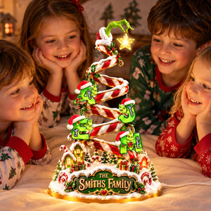 Whimsical Candy Cane Initial Letter Light Box - Personalized Gift For Christmas 02PADH191026