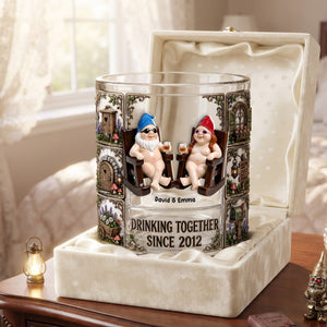 Growing Old Together Round Glass - Personalized Gifts For Couple 04ohlu310726