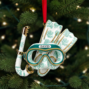 Deep Sea Diver's Toile Christmas Ornament - Personalized Gifts For Scuba Diving Lovers 03PGLU201025-Homacus