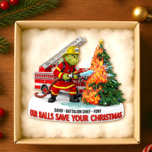 Personalized Gifts For Christmas, Firefighter Acrylic Ornament 02qhtn120925