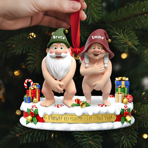 Mischievous Gnome Couple Acrylic Ornament - Personalized Gifts For Couples 08OHLU201125