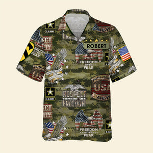 Proud Military Hawaiian Shirt - Personalized Military Logo Gifts For Veteran 04HUQN170625