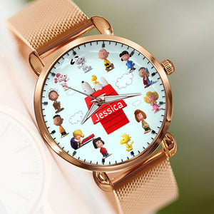 Personalized Christmas Timepiece – Cute Cartoon Mesh Strap Quartz Watch For Fans 01NAQN090725