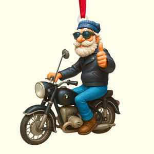 Caricature Art Custom Photo Gifts For Bikers Christmas Acrylic Ornament 03ohtn180825