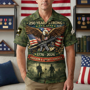 Proud American Veteran - Celebrated America 250th Anniversary Hawaiian Shirt - Personalized Gifts For Veterans 01toqn080426