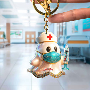 Nurse Ghost Keychain - Personalized Gifts For Nurse 03tgqn180825 - Keychains - GoDuckee