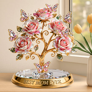 Family Tree Butterfly Rose Acrylic Plaque – Personalized Gifts For Mom 02ohqn030226