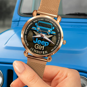 Adventure Girl Mesh Strap Quartz Watch - Personalized Gifts For Off-road Lovers 03huqn040925
