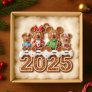 Cartoon Gingerbread Family Personalized Gifts For Family Christmas Ornament 04natn111025