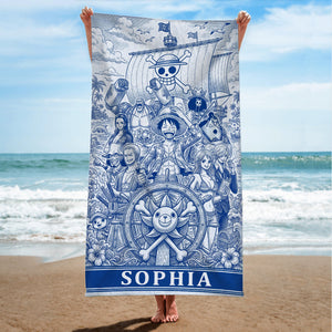 Voyage Toile De Jouy Beach Towel, Personalized Gifts For Animation Lovers 01qhtn200726