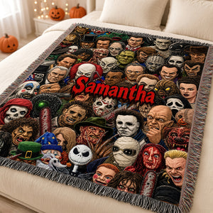 Eerie Woven Blanket - Personalized Gifts For Horror Lovers 05hudt021026