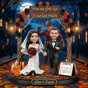 Custom Photo Plaque Personalized Funny Halloween Gifts For Newlywed Couple 03hytn140825