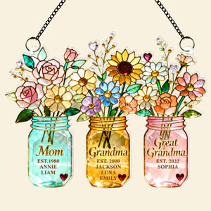 Mom Flower Suncatcher Ornament - Personalized Mothers Day Gifts 02NAQN100226