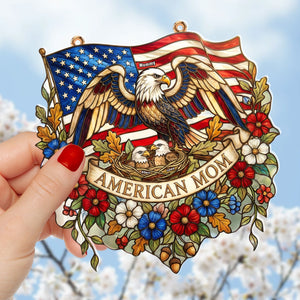 American Eagle Mom Suncatcher Ornament - Personalized Gifts For Mother 01paqn020326