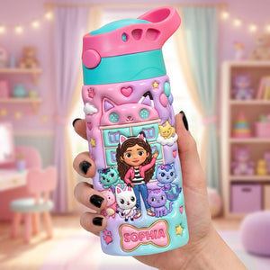 Cute Kitty Kids 12oz Colorful Tumbler - Personalized Gifts For Kid 03tyta240726