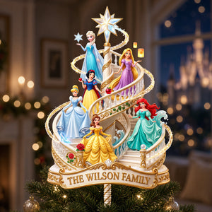 A Stairway Of Princesses Tree Topper - Personalized Gift For Christmas 07TYTA201026