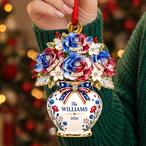 Patriotic Flower Vase Ornament, Personalized Gifts For Family 01qhdh120926